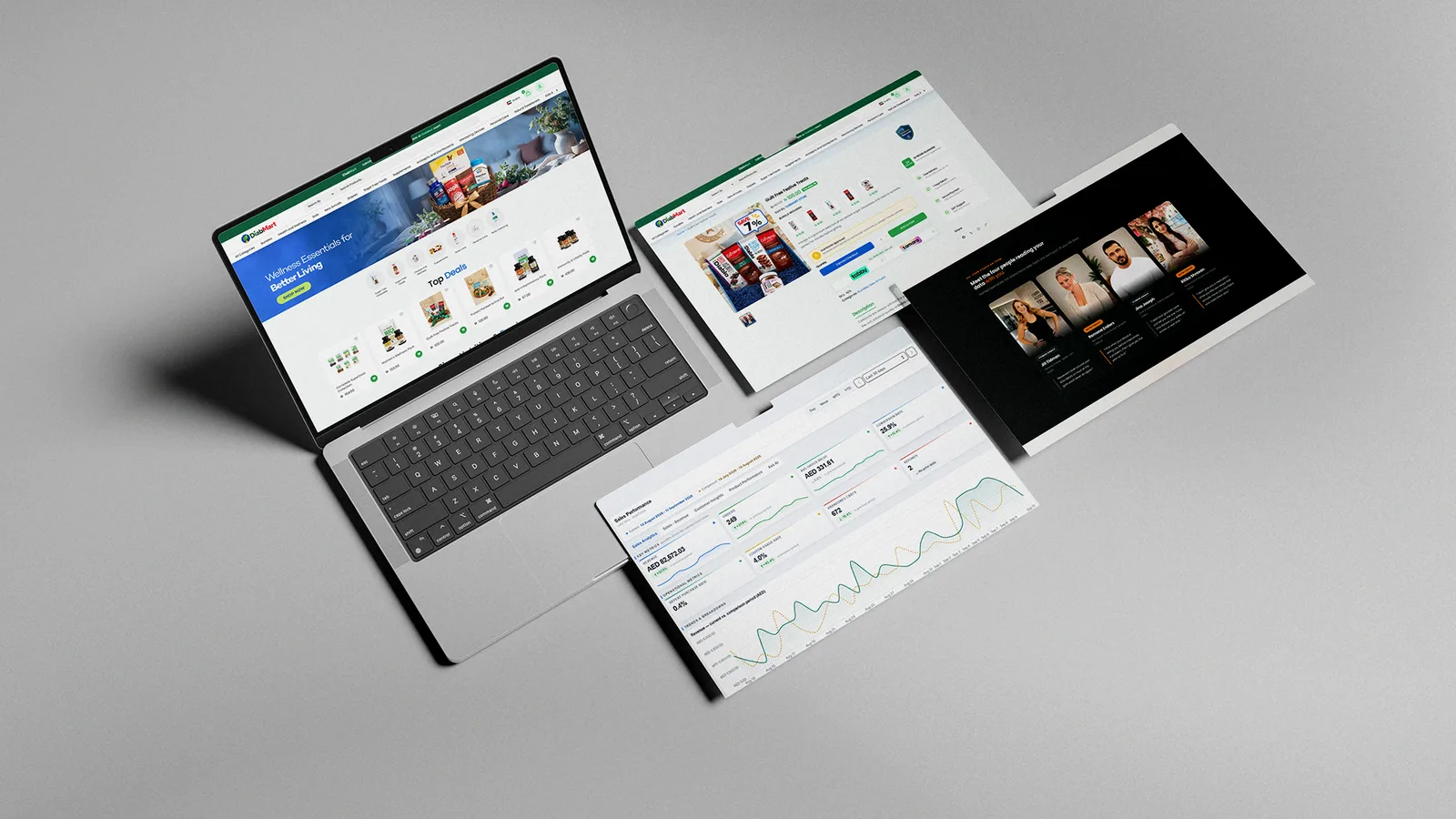 Diabmart online store homepage with wellness product banner